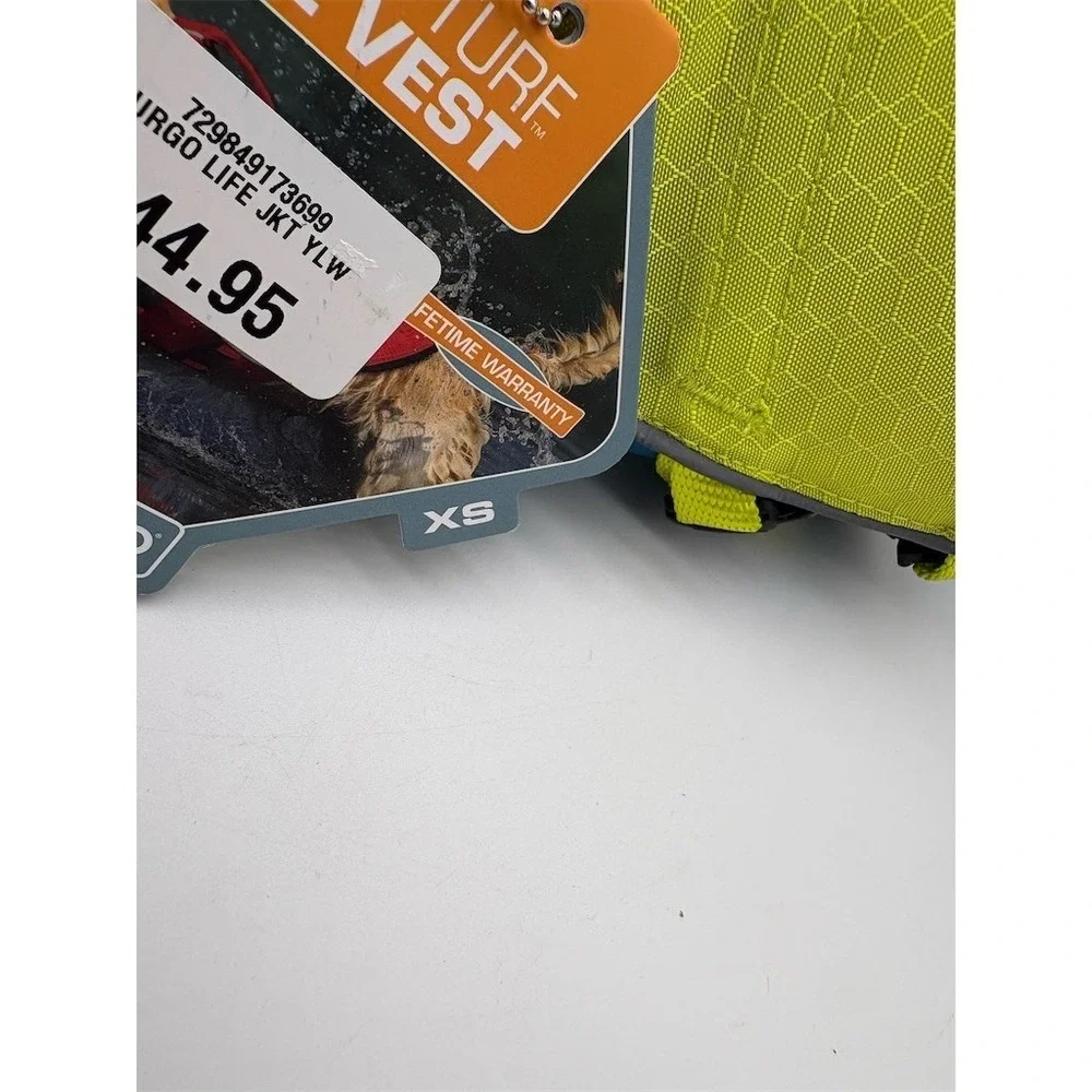 Kurgo Dog Life Jacket Flotation Vest XS Yellow/Teal Handle & D-Ring